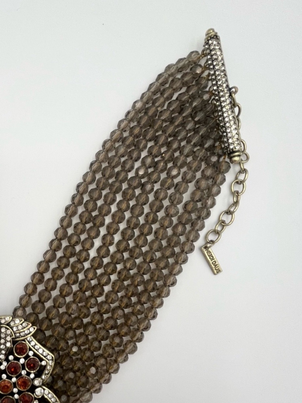 Heidi Daus Dazzling Swarovski Crystal Beaded Choker Necklace Brown NWOT - Picture 9 of 10